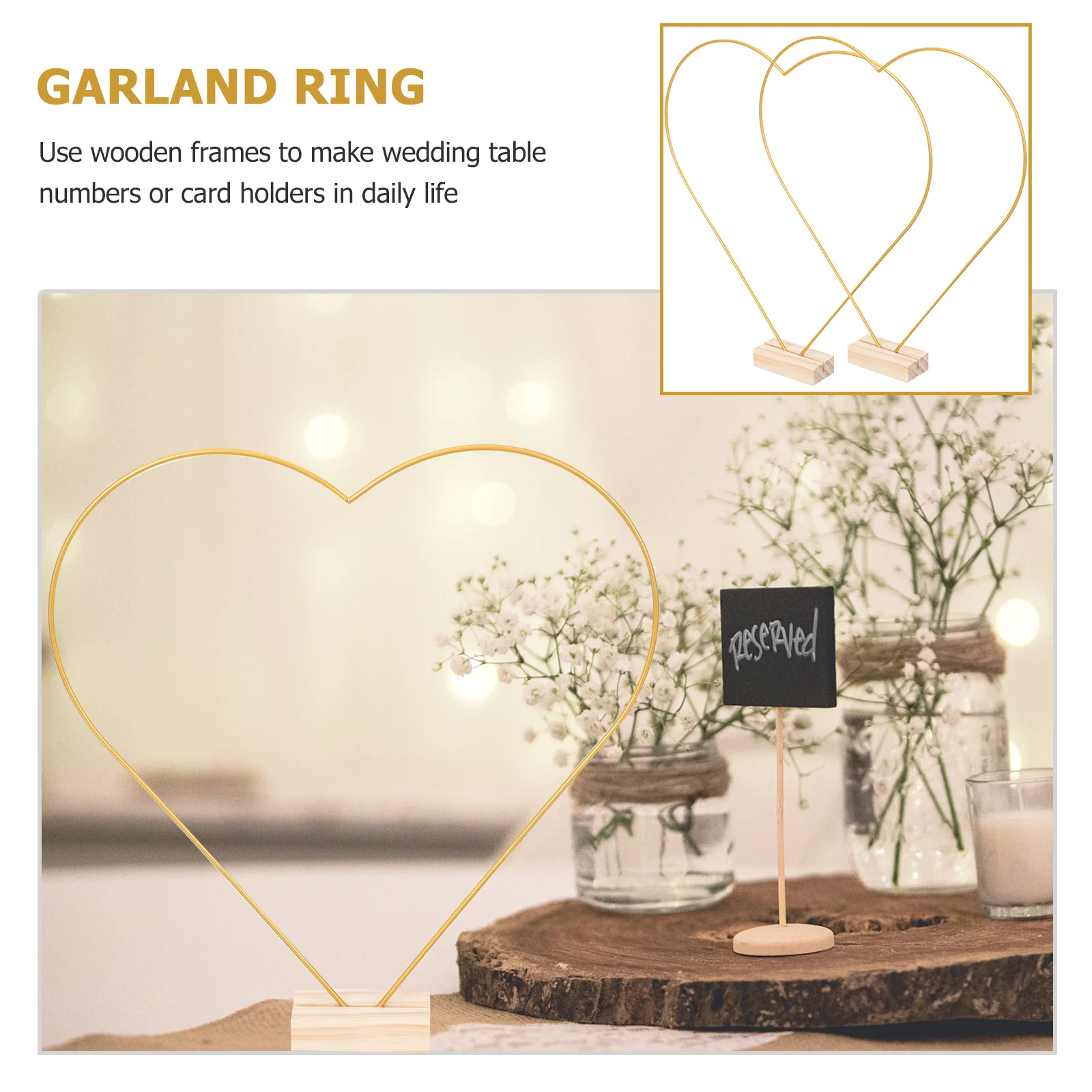 

1 Set Heart Shape Metal Floral Hoops Desktop Wreath Frames Dreamcatcher Craft Rings Wood Support Rustproof Shiny Silver Wedding