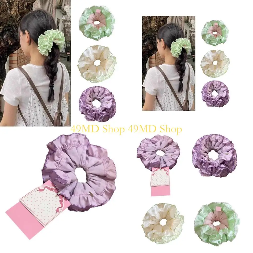 

49MD Vintage Hair Tie With Pleating Designs Luxury Hair Accessory Hair Decoration For Stylish Women Enhancing Their Look