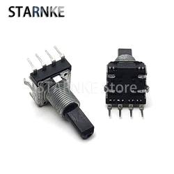 2PCS Encoder 4-Pin Power Amplifier Volume Controller 360 Degree Rotary Potentiometer 24 Bit Pulse Without Step Shaft Length 22mm