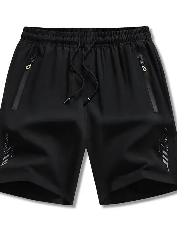 

Летние тонкие мужские повседневные брюки из ледяного шелка, новинка 2025 года, свободные спортивные брюки большого размера на молнии из полиэфирного волокна