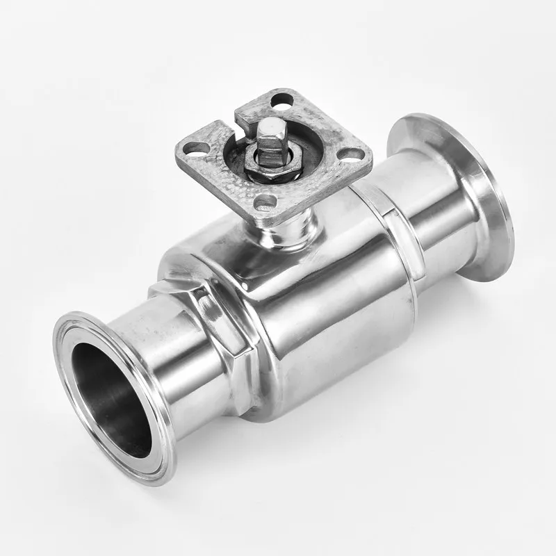 High Platform Straight Through Ball Valve DN50 1 Inch 304/316Stainless Steel Tri Clamp Ferrule Pneumatic Electric Actuated Valve