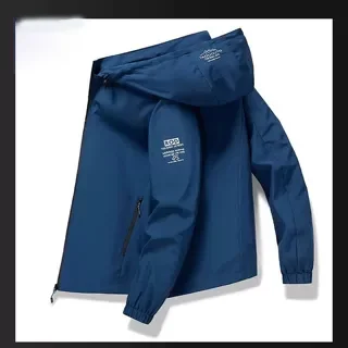 

Men's Casual Fce-Lined Jaet Coat with Detachable Hood Thiened Spring Autumn Polyester Fiber Long Sve Regular Length