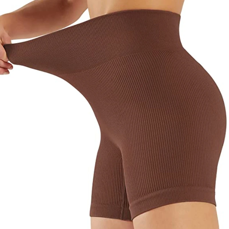 Ribbed Seamless Women Yoga Shorts Workout High Waist Breathable Spandex Booty Biker Shorts Athletic Sport Gym Shorts Women