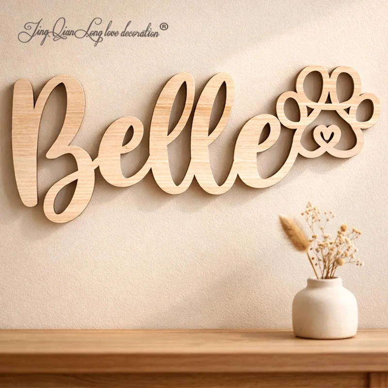 Custom Personalized Dog Name Wall Sign, Custom Pet Name Wood Sign with Paw,Dog Lover Gift, Gift for Dog Mom Dog Dad,Pet Loss Gif