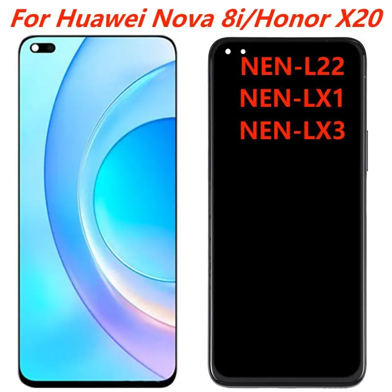 

6.67"Original AMOLED For Huawei Nova 8i NEN-L22 LCD Display With Frame Honor X20 LCD Touch Screen Digitizer Assembly Replacement