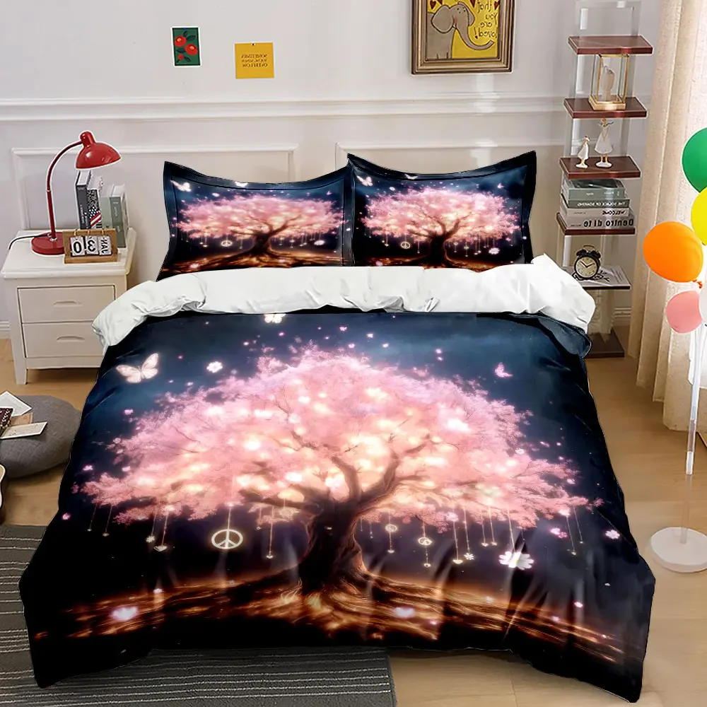 Dreamy Tree Decor Set Soft Comfortable Duvet Cover Bedding Set Included 1*Duvet Cover & 2*Pillowcases, gift