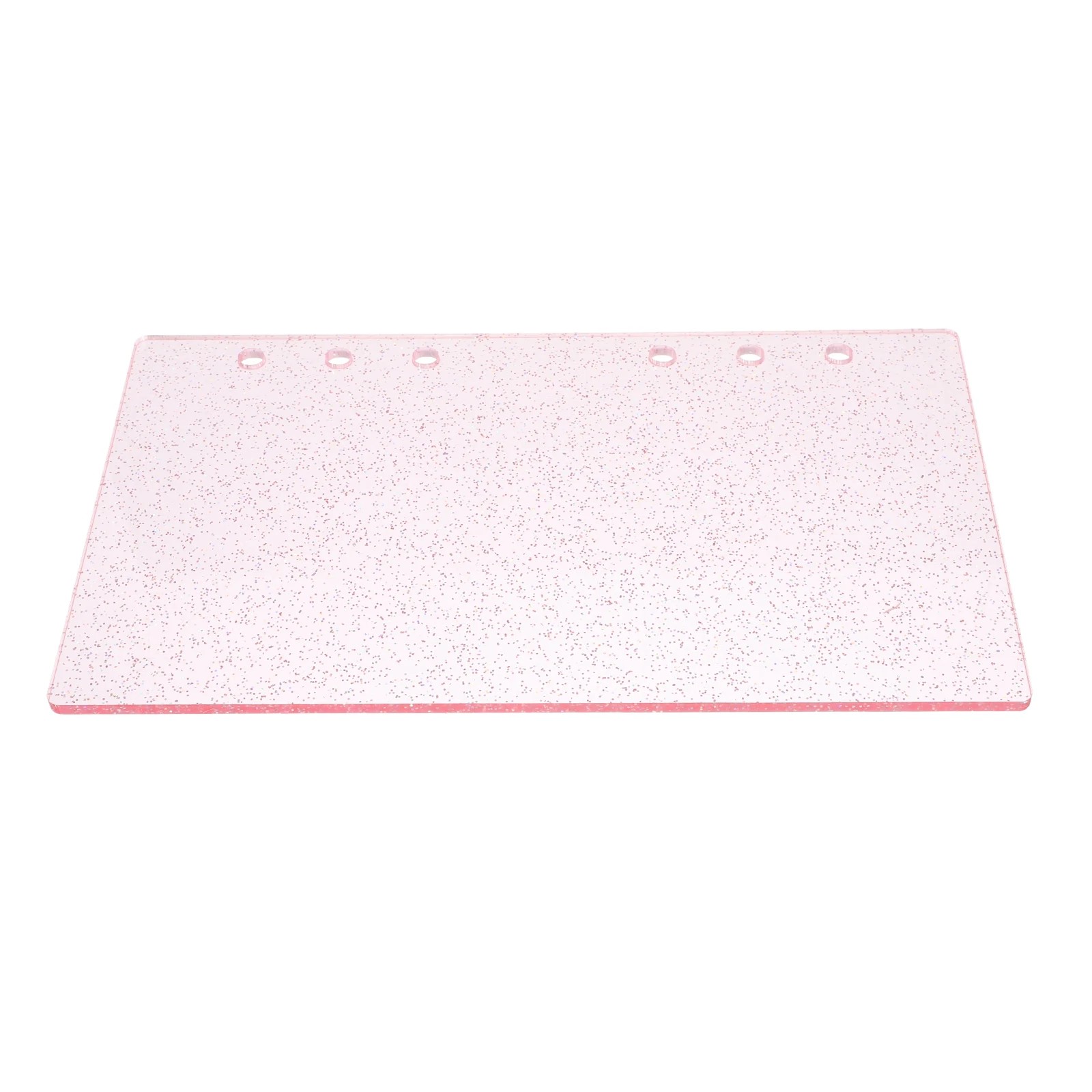 

Acrylic Binder Cover 6 Holes Pink Notebook Shell Detachable Semitransparent Glittery Journal Covers Storage Loose Leaf Practical