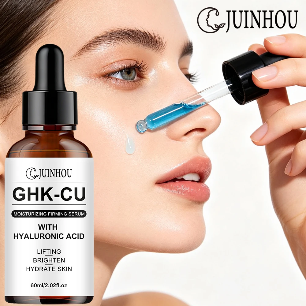 JUINHOU GHK‑CU Hyaluronic Acid Facial Serum Deep Moisture Gentle Formula Makes Skin Plump Soft And Elastic Daily Facial Care