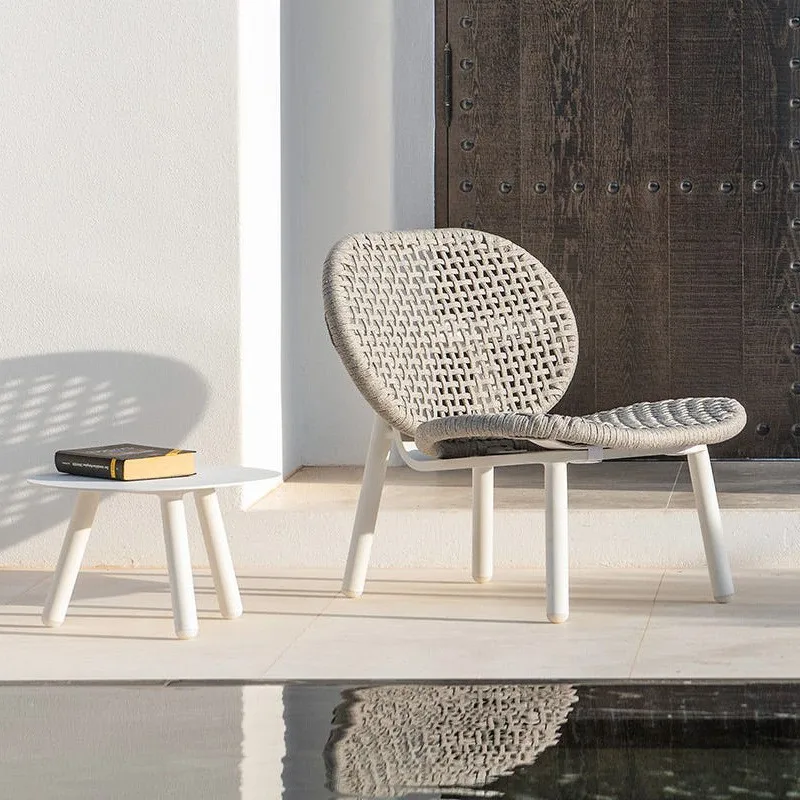 

Creative outdoor sofa single rattan chair coffee table balcony three-piece set coffee table bed and breakfast terrace garden