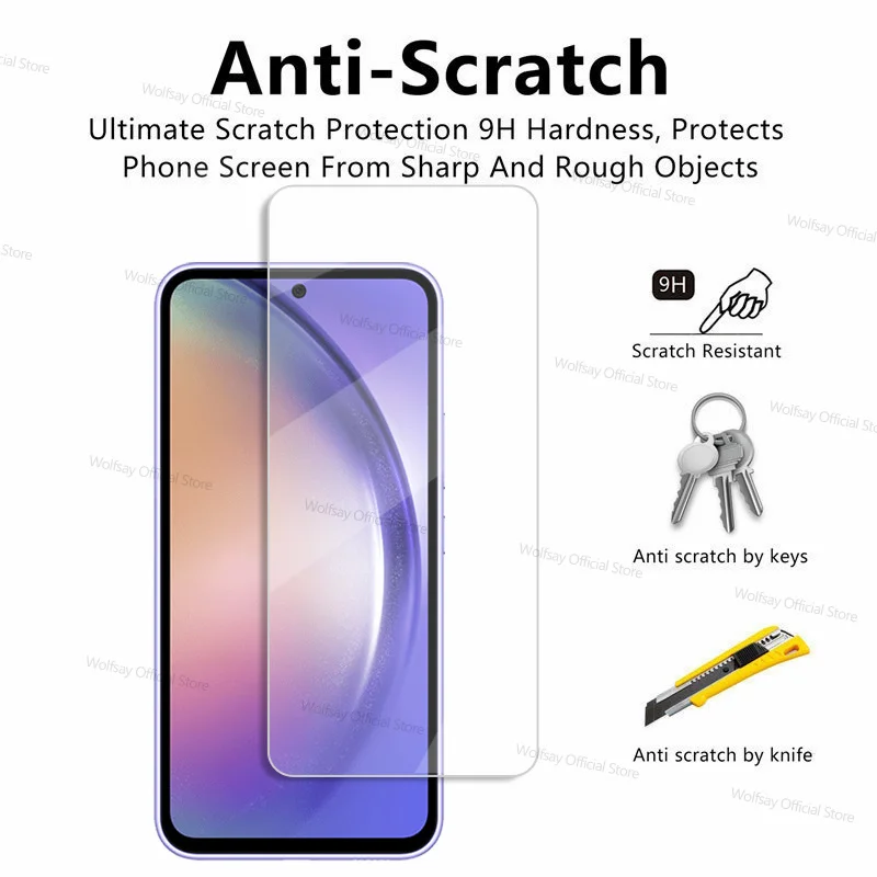 2/4PCS Screen Protector Voor Samsung Galaxy A54 5G Gehard Glas Samsung Galaxy A04S A04 A14 A24 A34 A54 Volledige Lijm Scherm Glas
