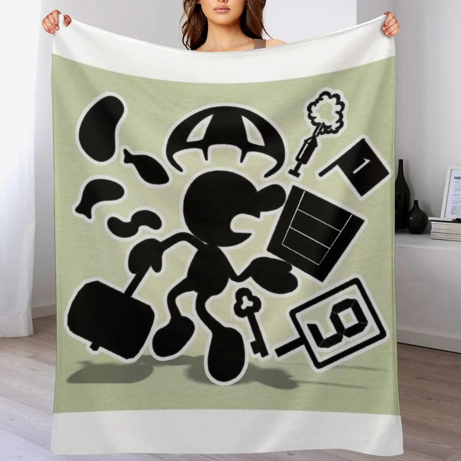 

Mr. Game & Watch- poster Throw Blanket Stylish Warm Blanket for Living Room Bedroom