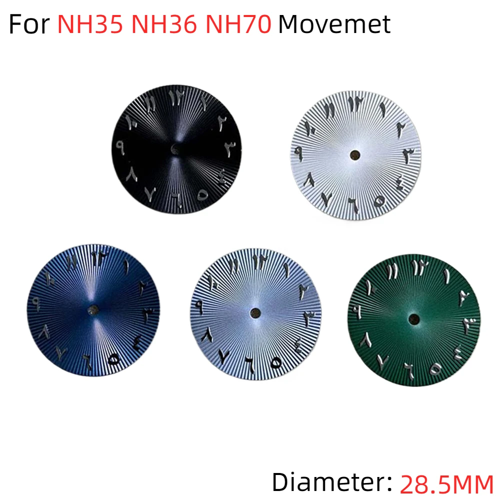 

28.5mm Watch Dial Arabic Numerals Watch Face for NH35 NH36 NH70 Automatic Movement