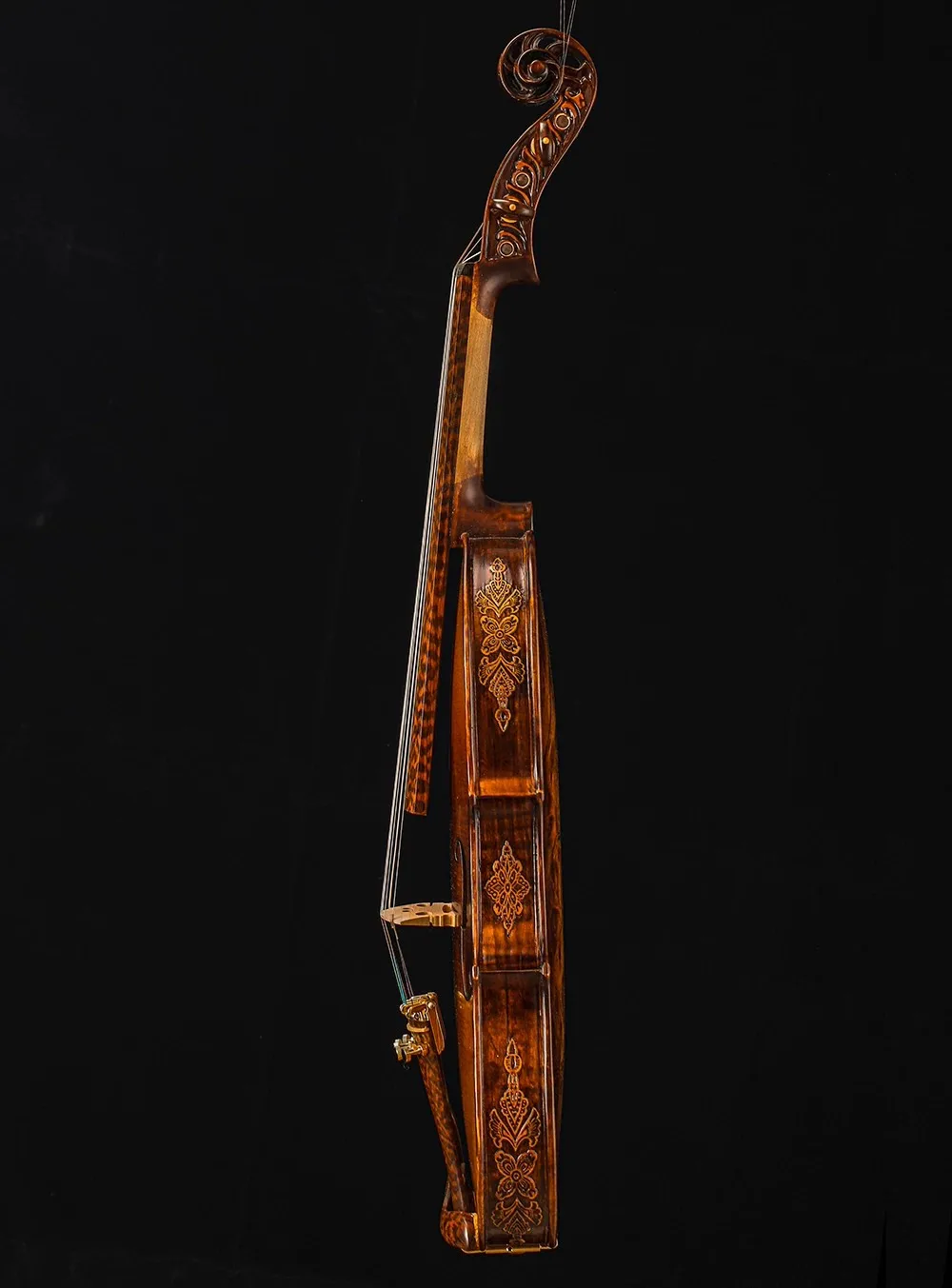 5 strings 4/4 Violin good SONG Master,Bird's eye Maple wood,Carved rib neck#15553