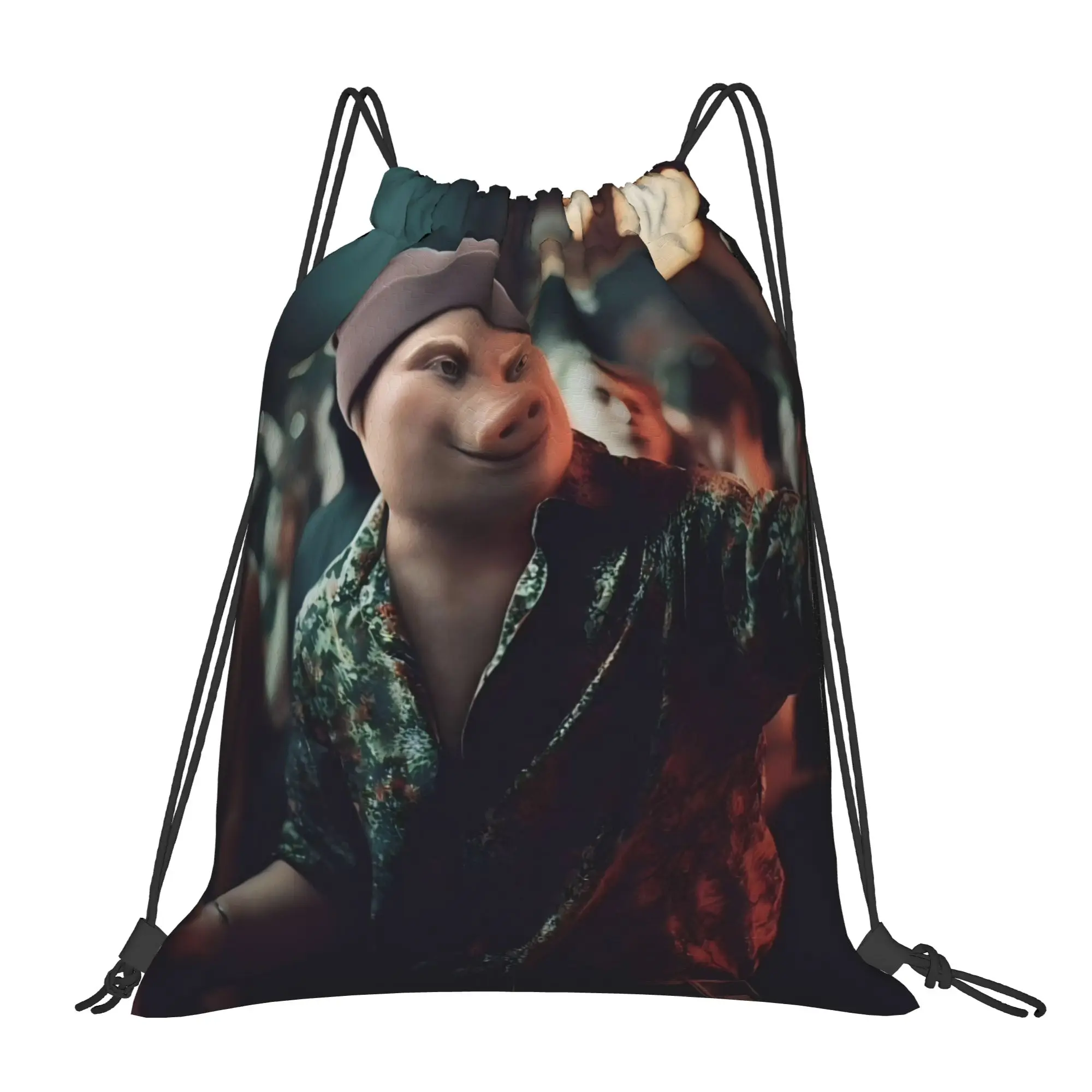 John Pork 5 John Pork Portable Hiking Drawstring Backpack Riding Backpack Gym Clothes Drawstring Bags