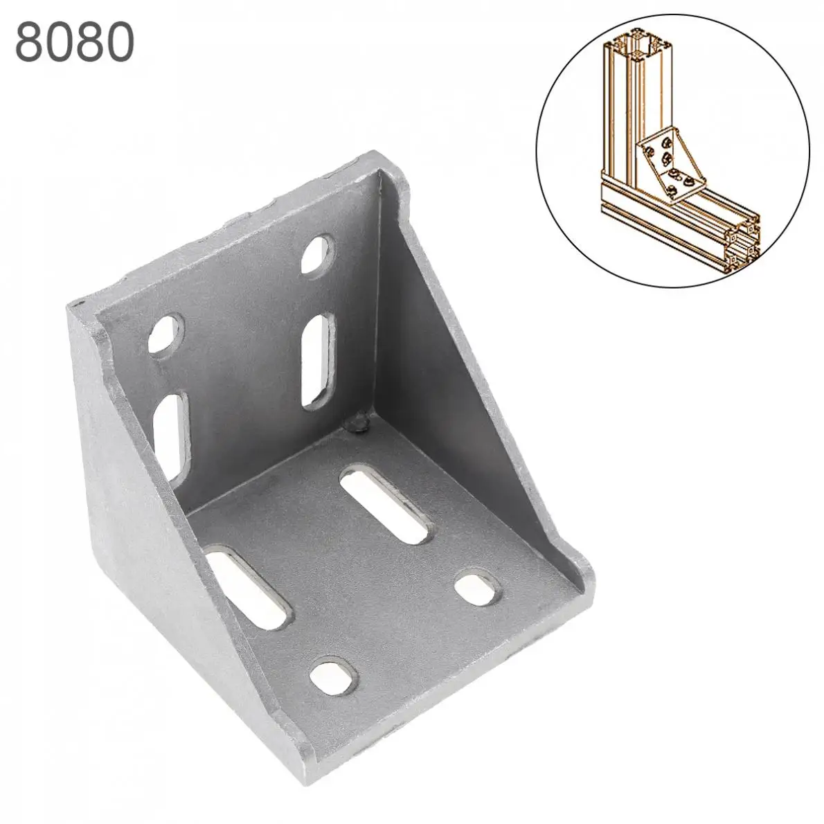 8080 Aluminum Corner L Shaped Right Angle Support Connector Extrusion Industrial Aluminum Profile