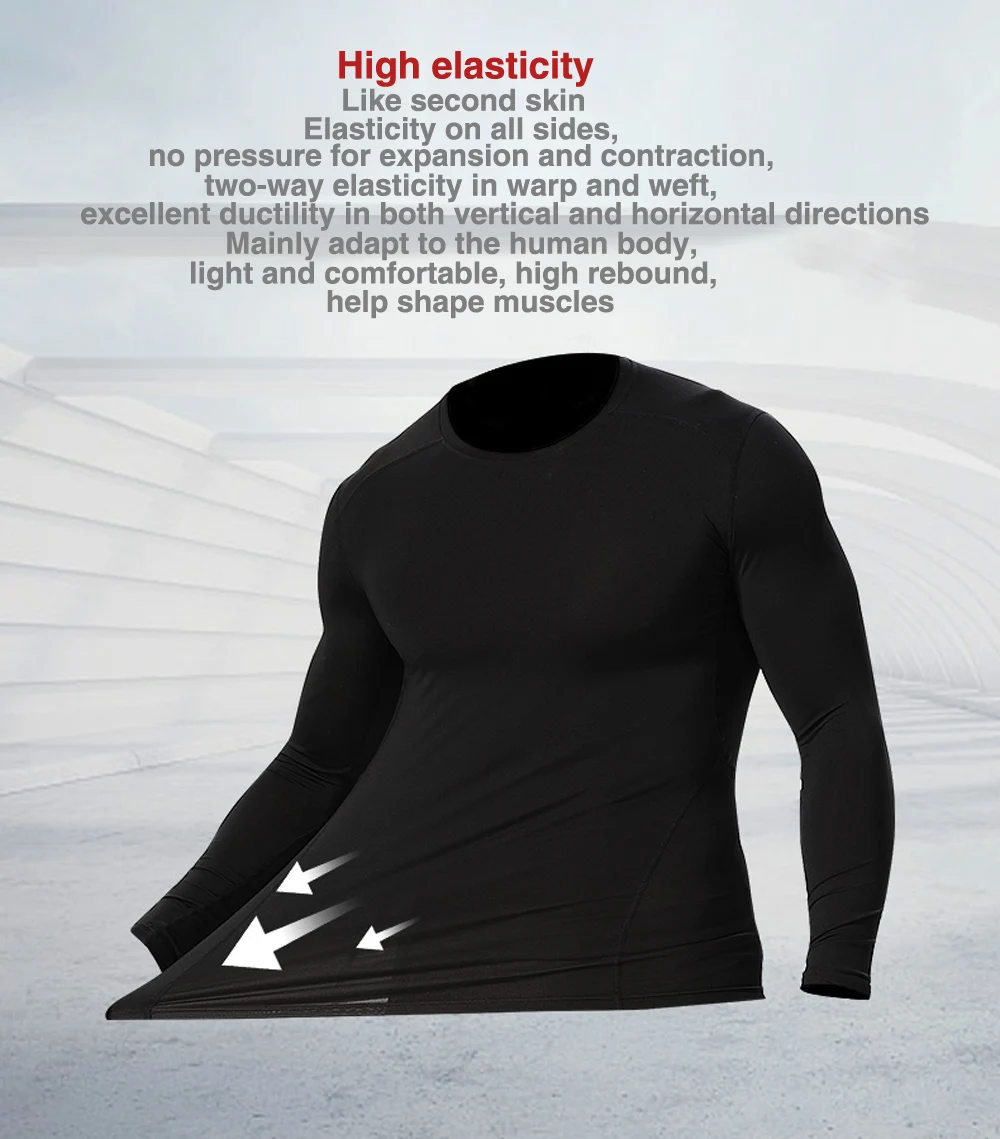 Compression Black Long Sleeve Shirt Men's Fitness Clothing Rashgarda MMA Gym Workout Sportswear Winter Sports Thermal Underwear