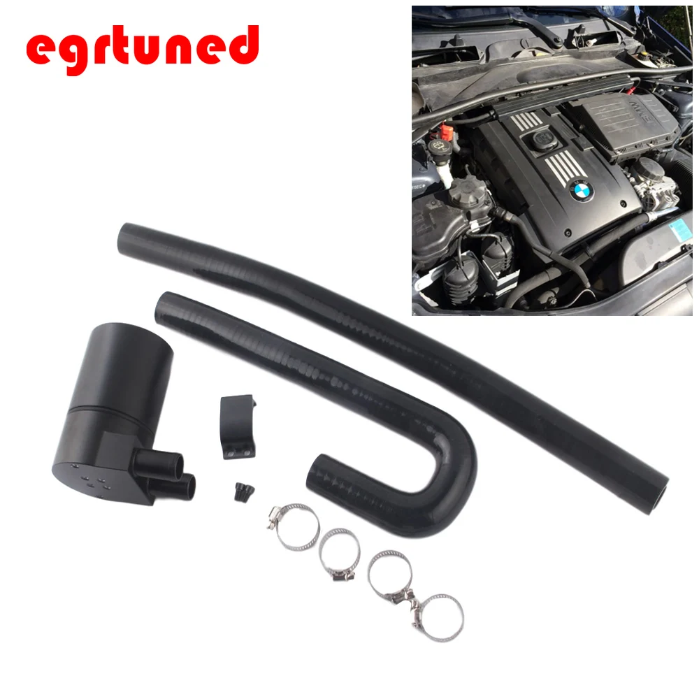 

Black Aluminum Alloy Reservior Oil Catch Can Tank with radiator hose for BMW N54 335i 135i E90 E92 E82 2006-2010 OCT18