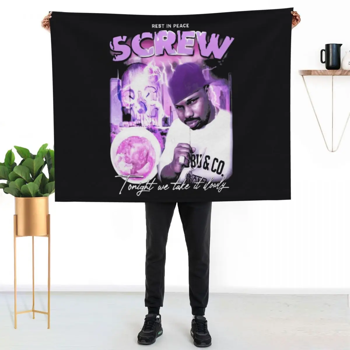 DJ Screw \t Throw Blanket Flannel Fabric For Sofa Thin Weighted warm winter Stuffeds Soft Big Blankets