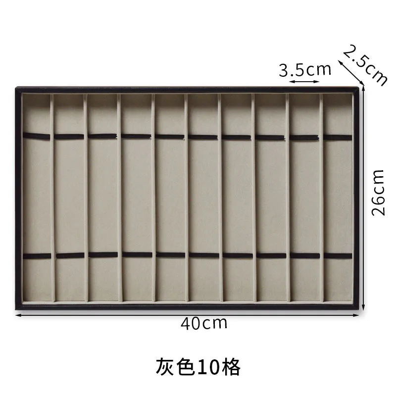

10 Grid Watch Band Display Tray Leather Velvet Watches Storage Case Jewelry Tray for Bracelet Jewelry Organizer for Pendant