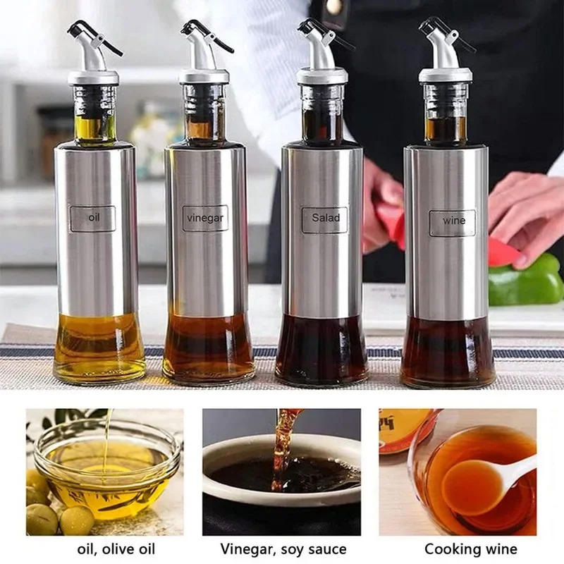 New Oil Bottle Stopper Rubber Lock Plug Seal Leak-proof Food Grade Plastic Nozzle Sprayer Liquor Dispenser Wine Pourer Barware