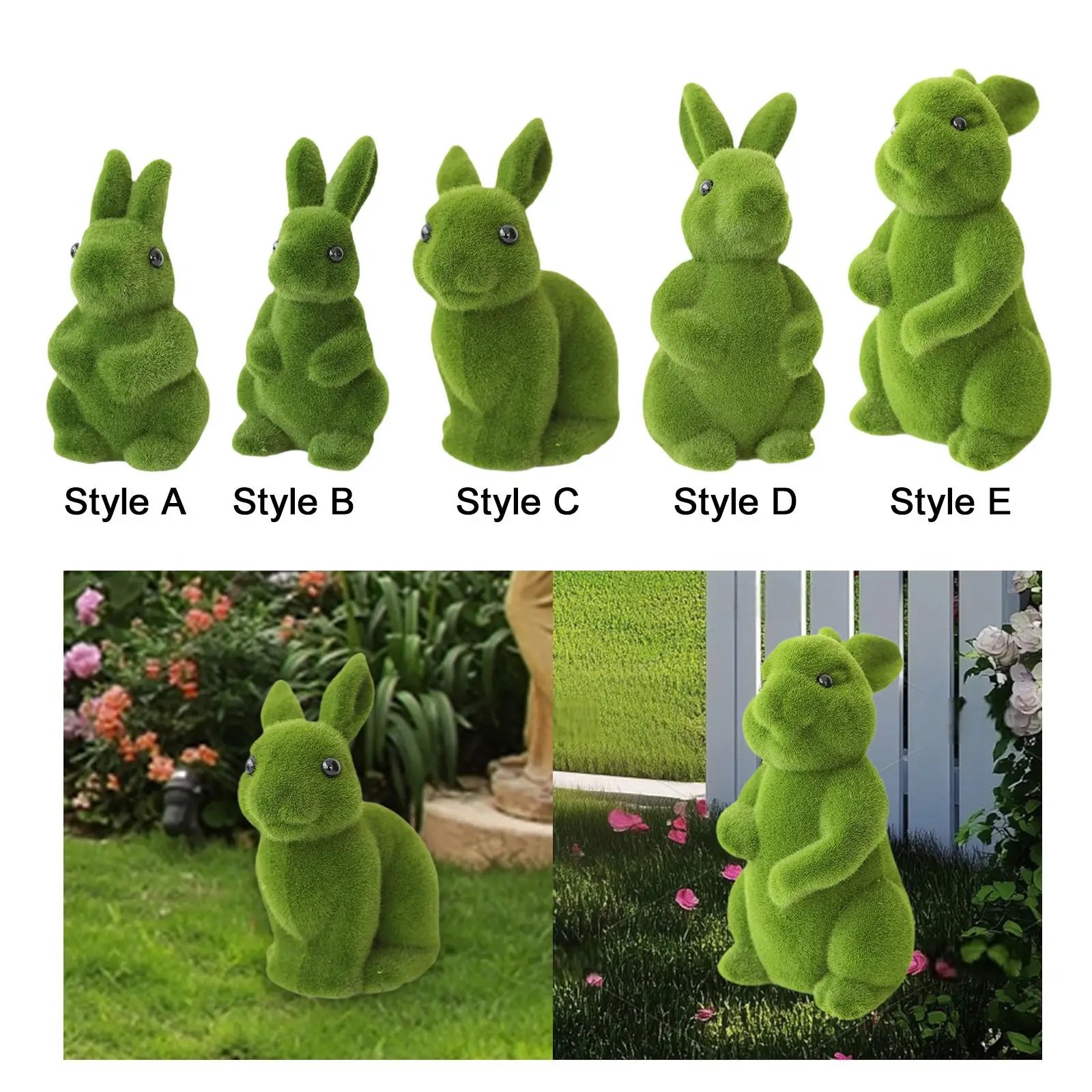 Easter Moss Bunny Statue Farmhouse Yard Wedding Desktop Party Patio Ornament