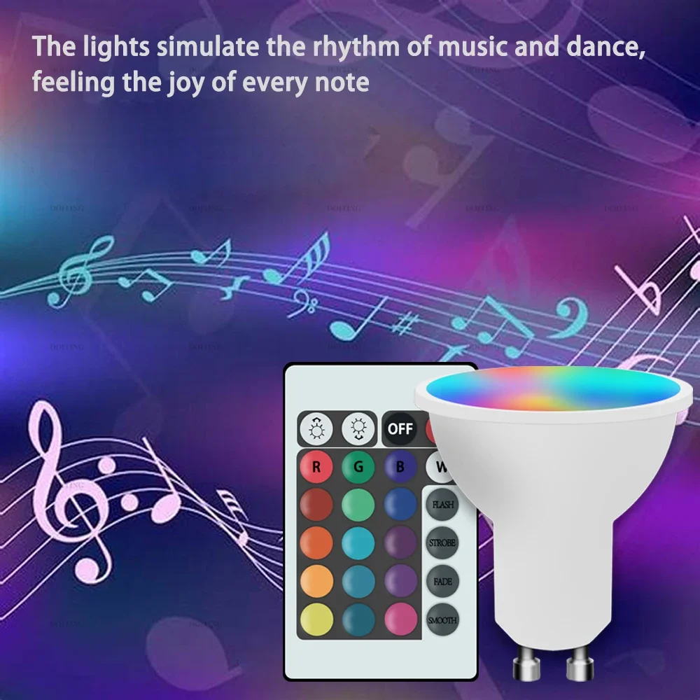 LED Bulb GU10 RGBW 85-265V LED Light Infrared Remote Control Color Changing RGB White Light Spotlight LED Spotlight