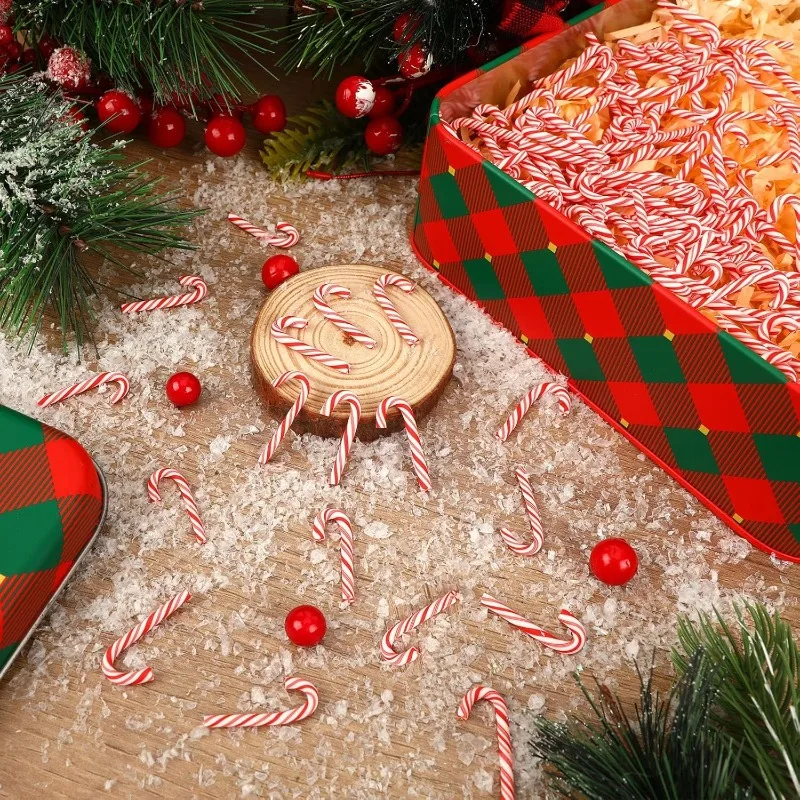 10/30/50 Stücke Mini Zuckerstange Weihnachtsdekoration Rot Weiß Harz Süßigkeiten DIY Handwerk Weihnachten Anhänger Navidad Home Decor 2026 Neujahr – Detail 2
