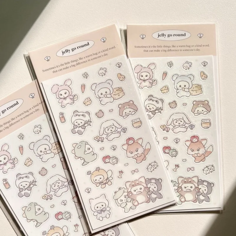 Korea Waterproof Cute Cartoon Fox Rabbit Sticker Ipad Handbook Planner Diary Scrapbook Notebook Diy Decorative Stickers