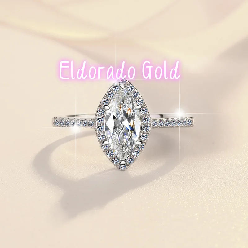 

Кольцо Eldorado Gold Moissanite 1Ct PT950 Platinum Marquise для женщин - прозрачный муассанит, премиальная текстура, идеально подходит для любого образа.