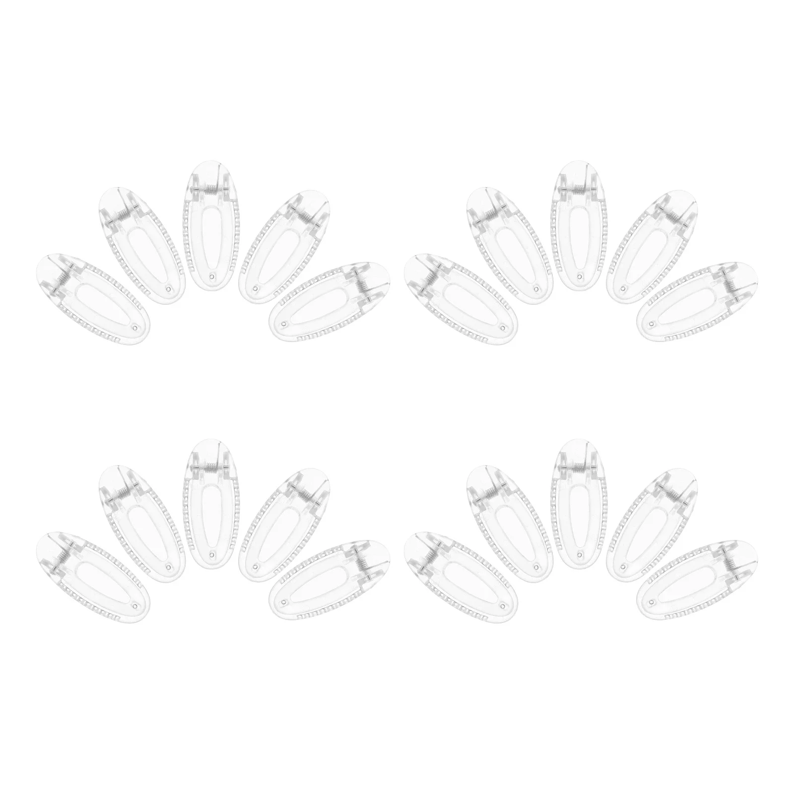

20pcs Hair Clips 4Cm Oval Snap Barrettes No-Slip Transparent Slide Hair Accessories For Mini Flat Clasps