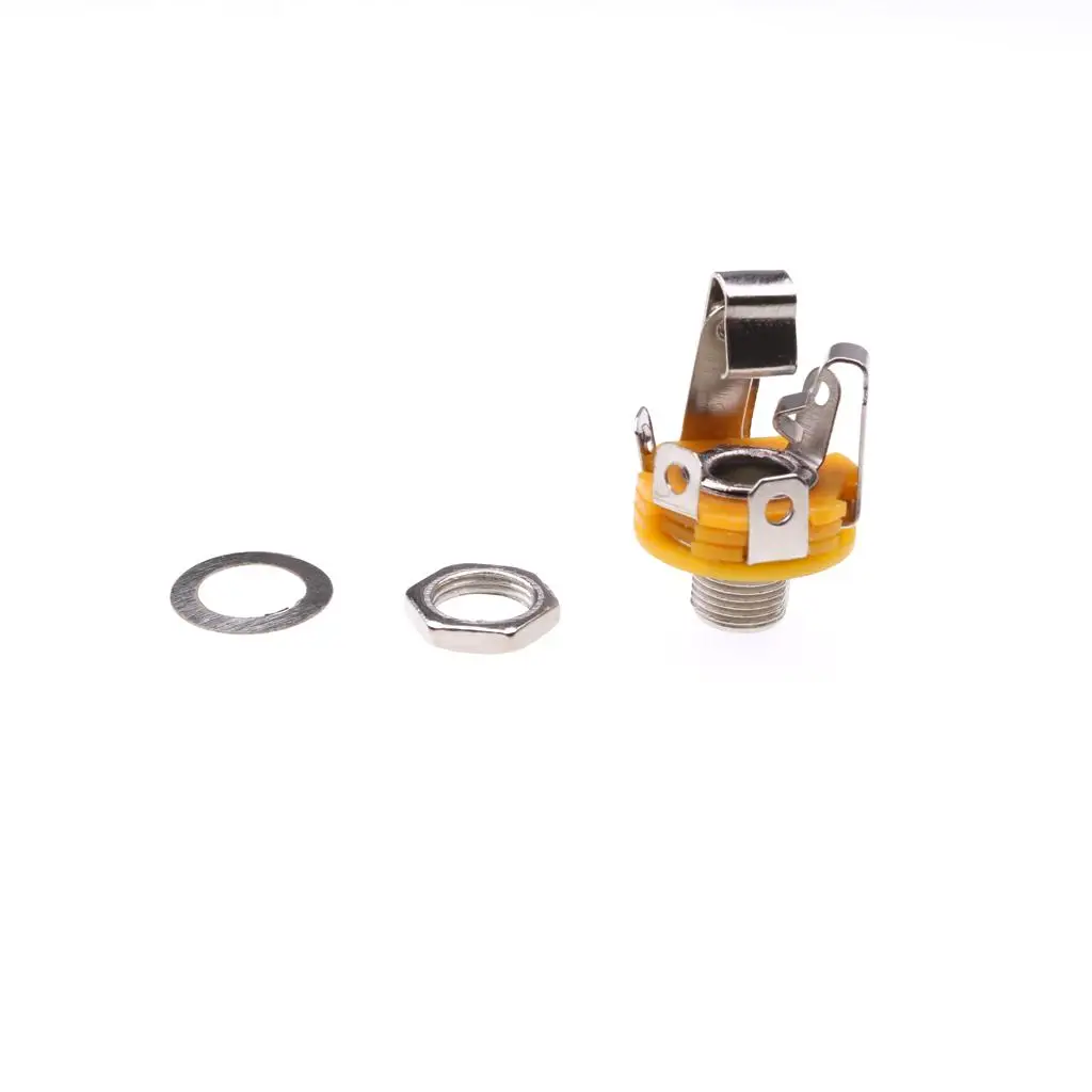 Guitar Pickup Output Jack Metal Stereo Socket Golden Connector for Electric Guitar Bass Outlet