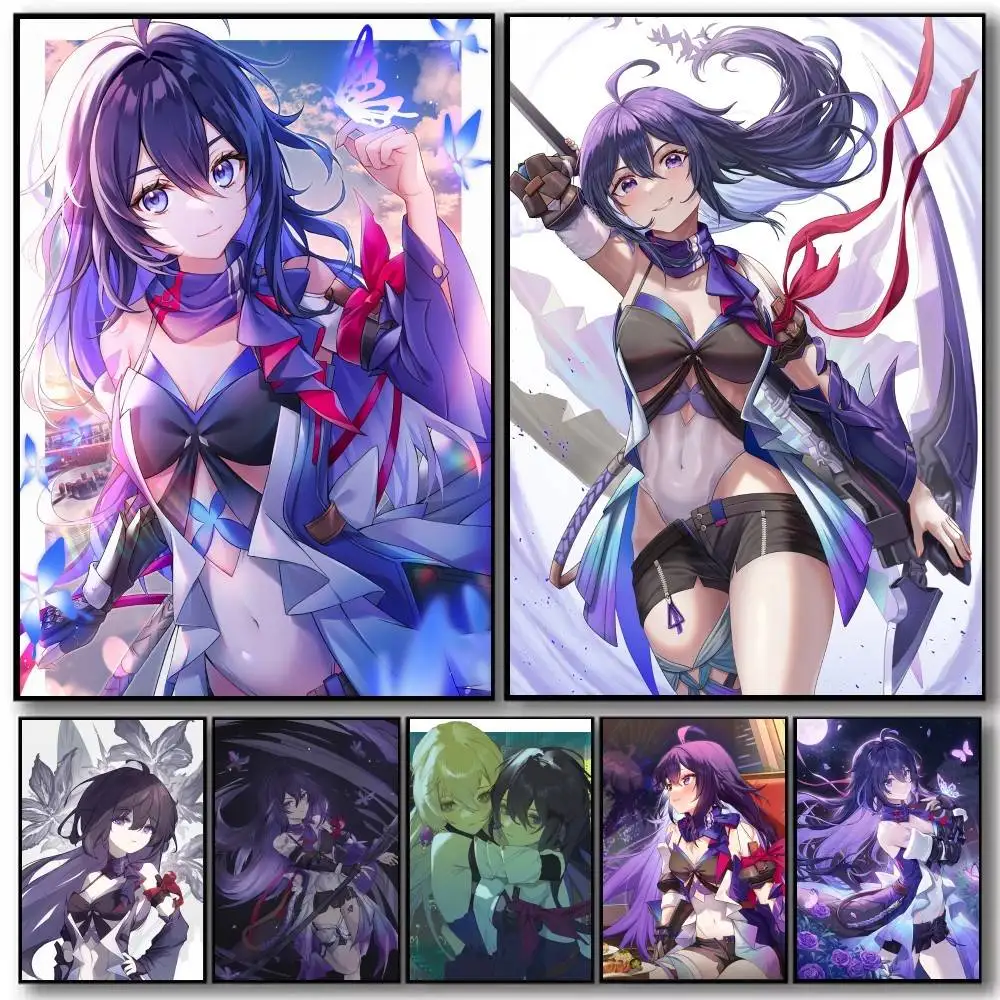 Game Honkai Star Rail Seele Poster Art With Prints Home Bedroom Living Room Decoration Gift