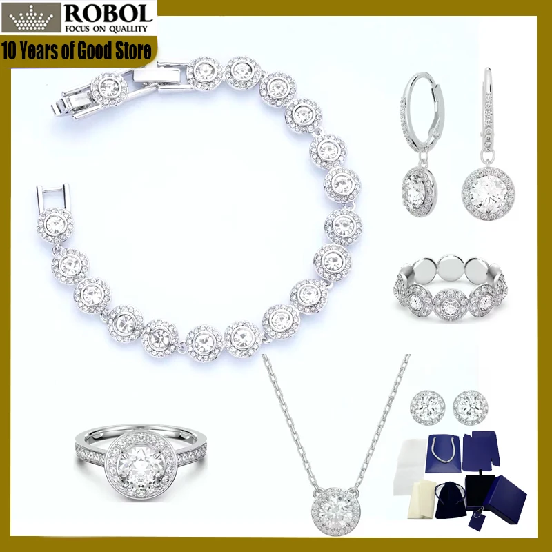 High Quality Hot Selling High-quality Women's Jewelry Necklace Bracelet Set, Sparkling and Elegant, Comes with A Logo Gift Box