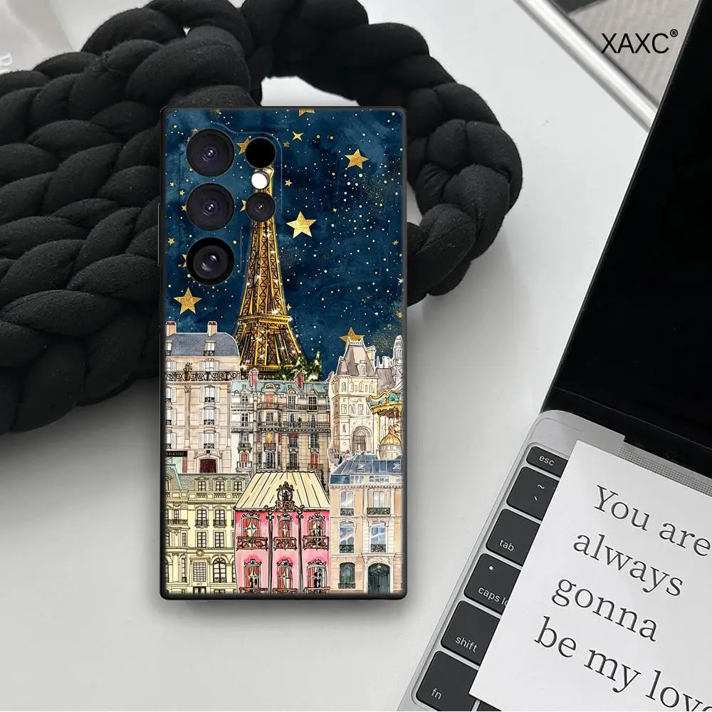 Midnight In Paris Scenery Phone Case For Samsung Galaxy A17 16 A15 4G 5G A14 A13 A57 A37 A27 A26 A55 A35 A53 A24 A34 Soft Shell