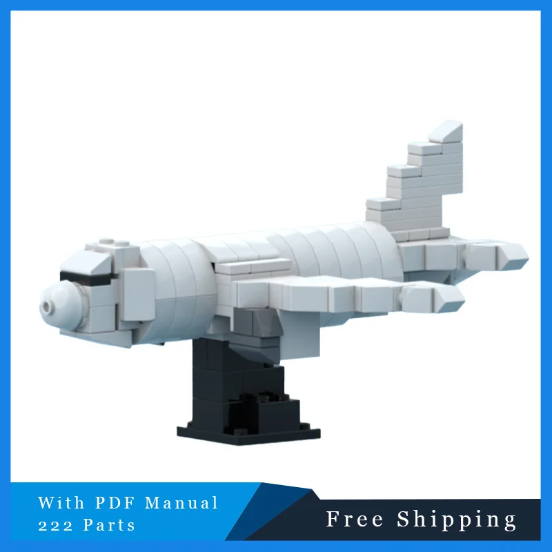 

222 Parts White Passenger Plane Model MOC Building Blocks Bricks DIY Creative Assembly Toy For Children Christmas Birthday Gifts