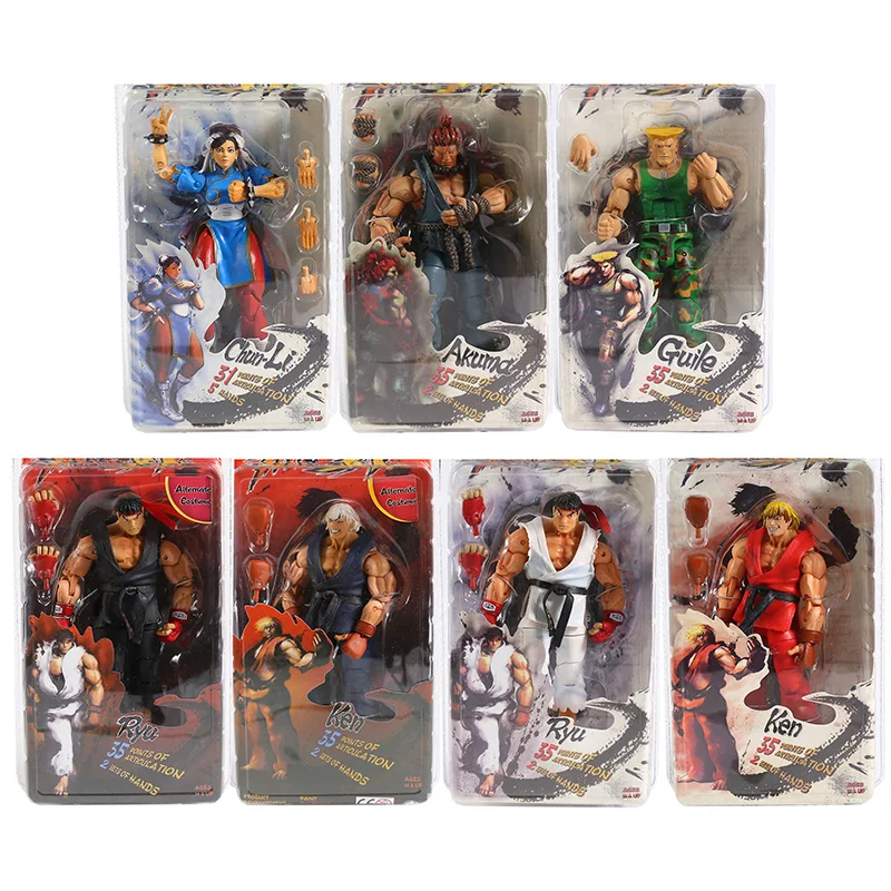 NECA Ryu Ken Chun Li Gouki Guile Ultimate figura de acción juguete colección modelo