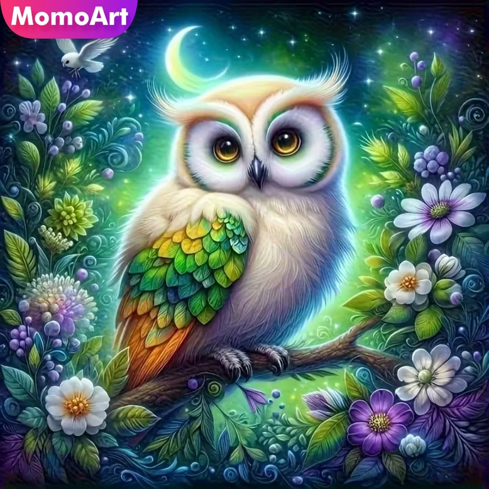 Momoart Eulen-Diamantmosaik Tier Neues Design DIY Diamantmalerei Vogelmuster für Erwachsene Anfänger Stickerei Kindergeschenk