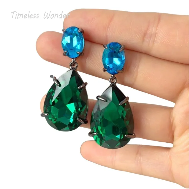 

Timeless Wonder Retro Zircon Geo Stud Earrings for Women Designer Jewelry Punk Runway Gift Brincos Medieval Rare 1468