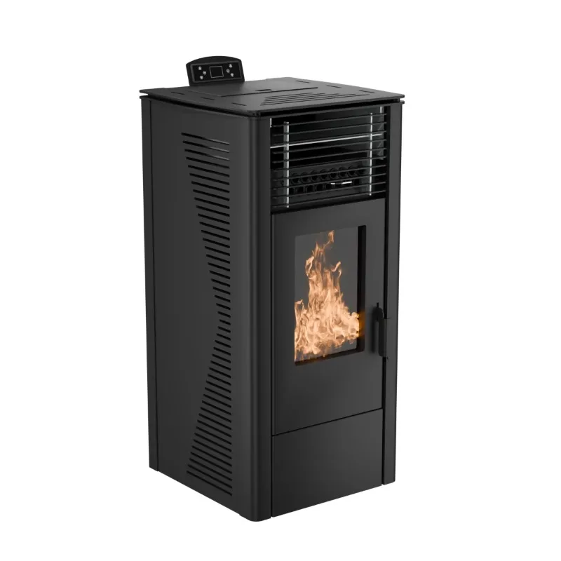 Modern Design Cast Iron Freestanding Fireplace Wood Burning Pellet Stove with Remote Control