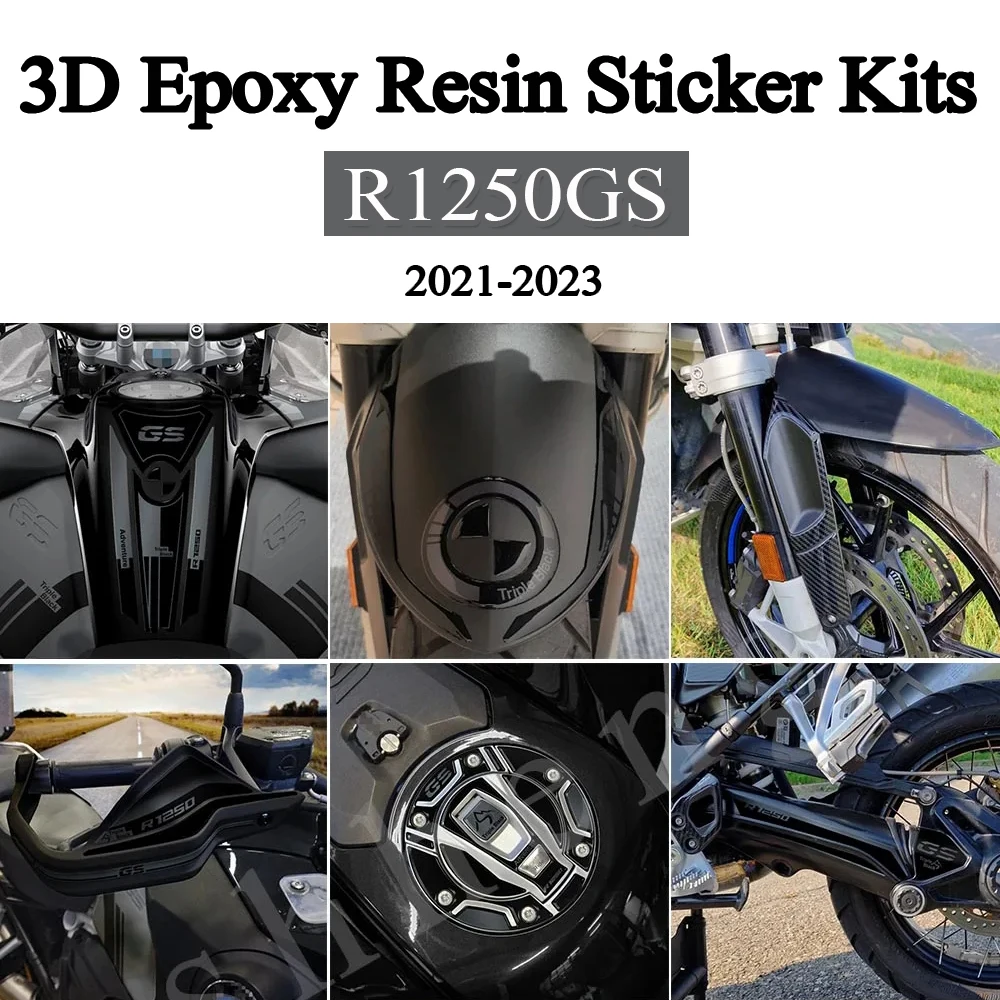 For BMW R1250 GS ADV Triple Black 3D Resin Epoxy Sticker Protection Kits Accessories R 1250 GS 1250 Adventure Anti Scratch Decal