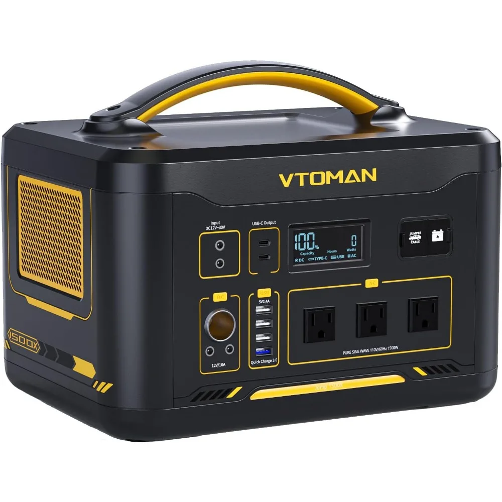 1500X Portable Power Station 1500W (3000W Peak), 828Wh LiFePO4 (LFP) Battery Powered Generator with Expandable Capacity