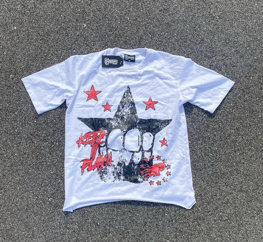 

New American vintage street alphabet print round neck sleeveless T-shirt men Y2k Harajuku fashion Gothic loose shirt