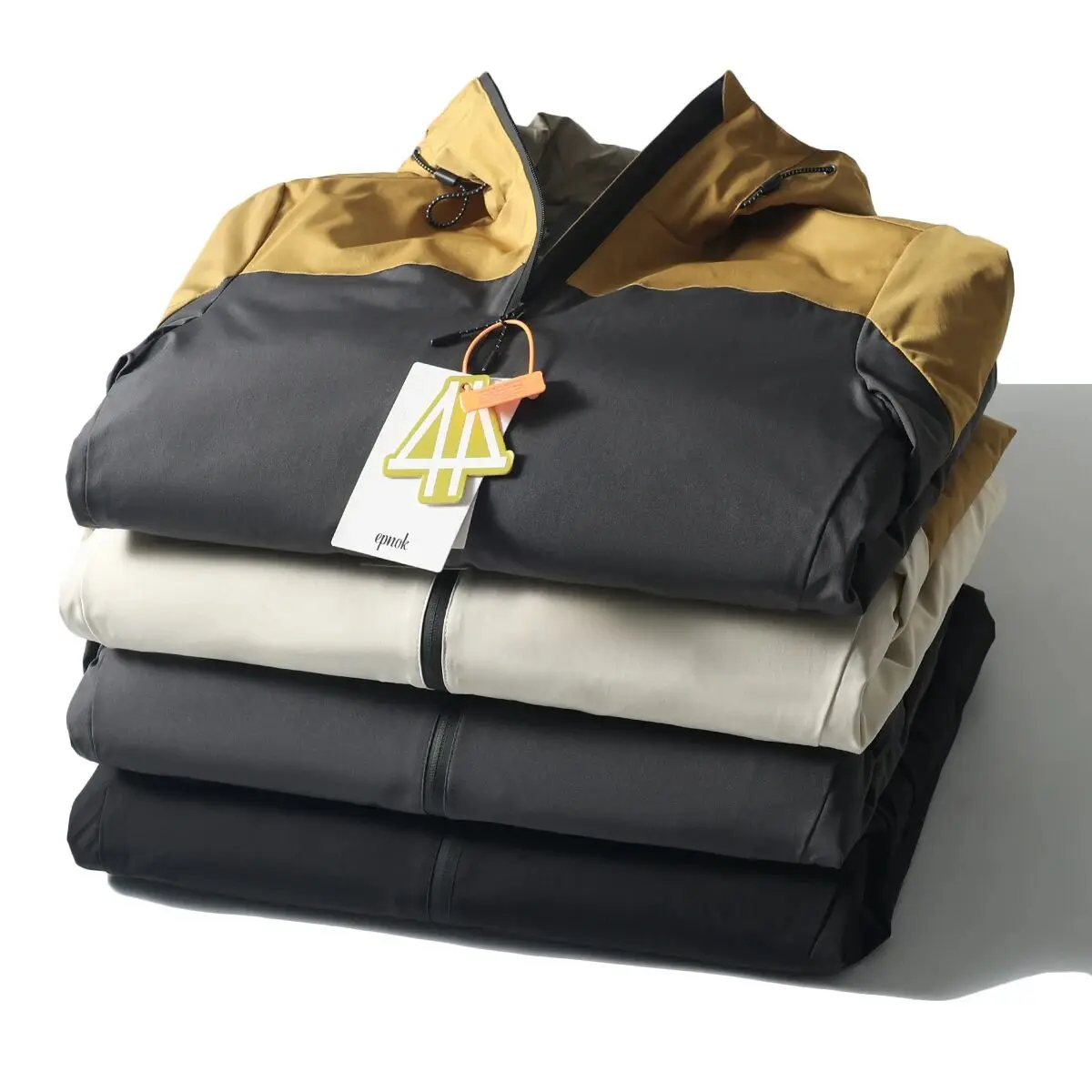 

Thiened Cotton Padded Hooded Jaet for Men Winter Outdoor Warm Windproof Faionable Split Color Design Casual Long Sve