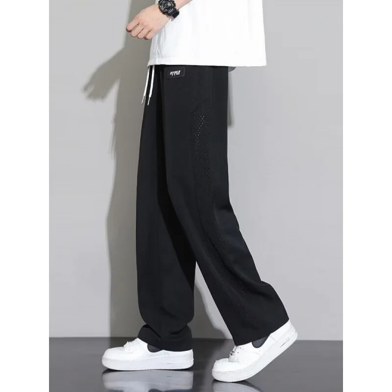 

GIOIOMen's Casual Pants，Spring Summer Ice Silk Thin Breathable Loose Straight Sports Casual Long Pants，Men's Pants