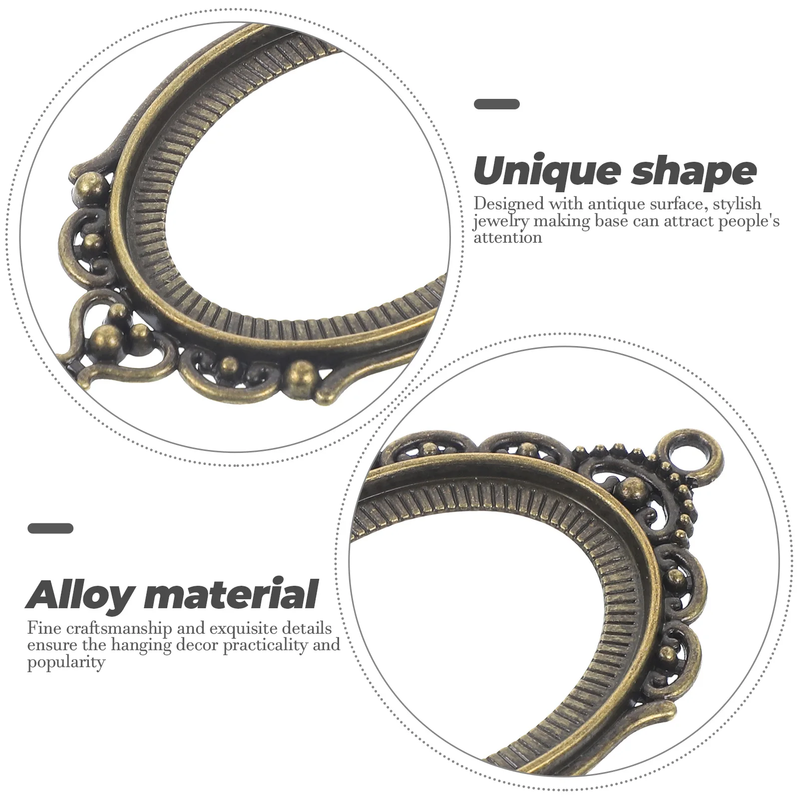 

10pcs Alloy Pendant Bezels Hollow Out Charms Base For Jewelry Making Diy Keychain Necklace Accessories With Rope Design