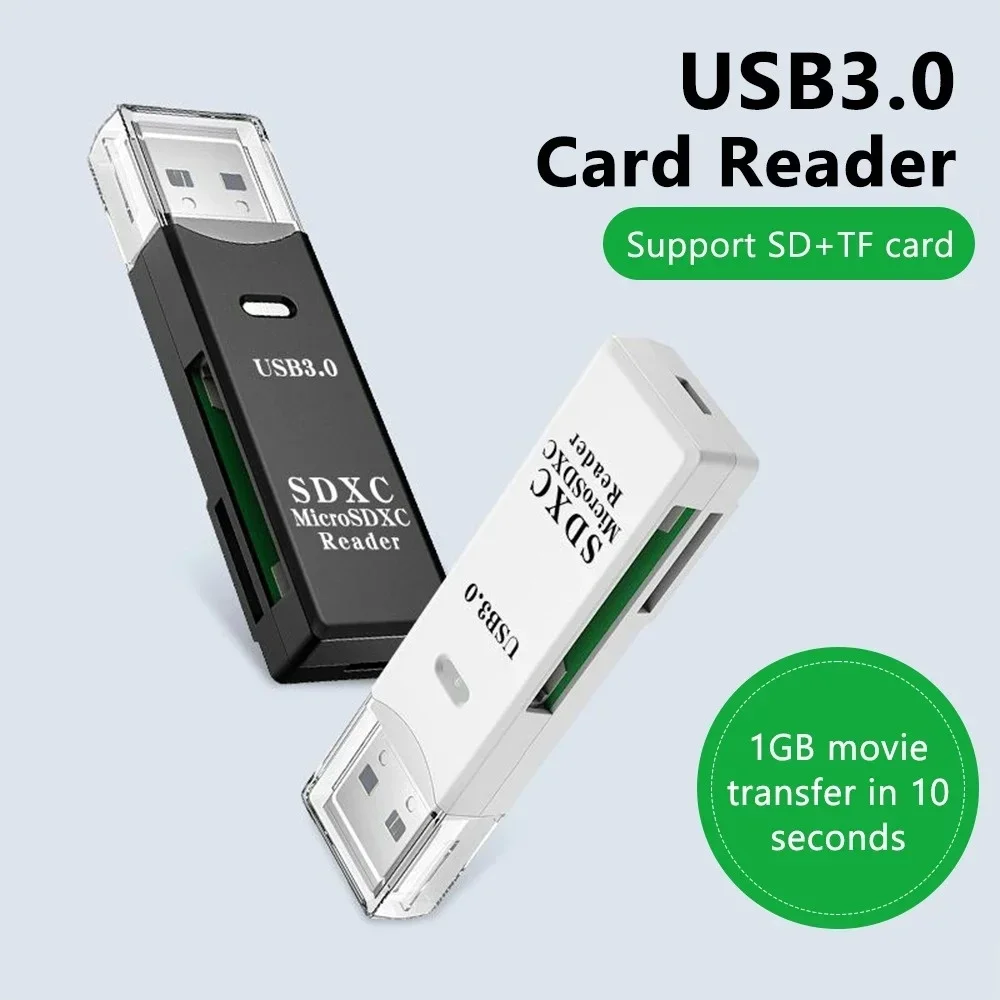 2-in-1 USB 3.0 Portable SD Card Reader Memory Card Micro TF usb adapter High Speed Cardreader card For PC Laptop Accessories