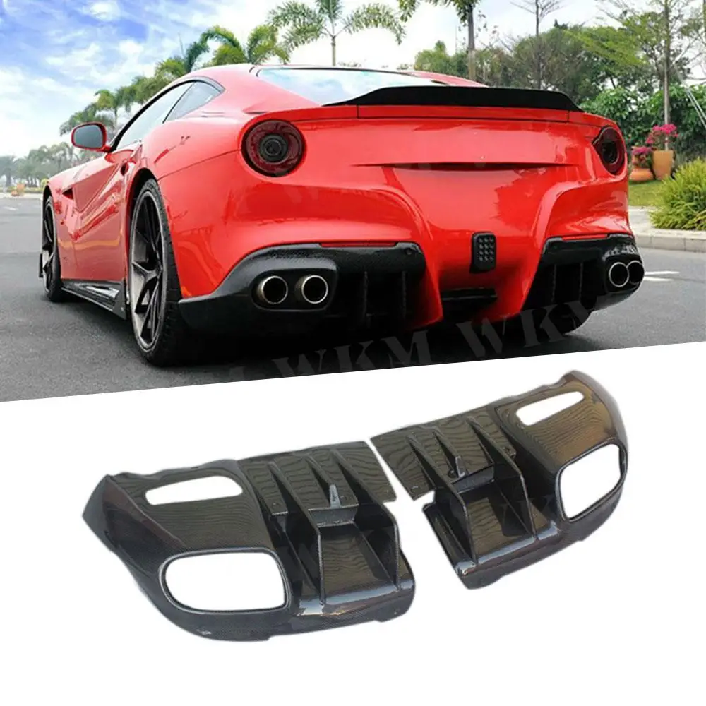 Carbon Fiber Rear Bumper Lip Diffuser Spoiler Body Kits for Ferrari F12 Berlinetta 2013-2016 Car Styling