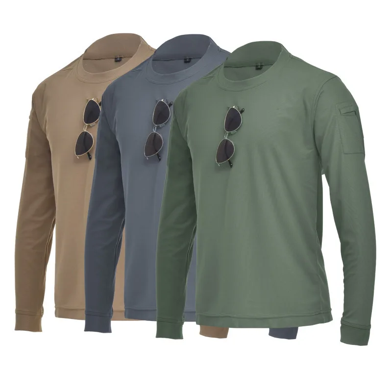 TacticsTMen's loose-fitting large-size tactical long-sleeve shirt, elastic and sweat-absorbent, for military enthusiastsTMilitar