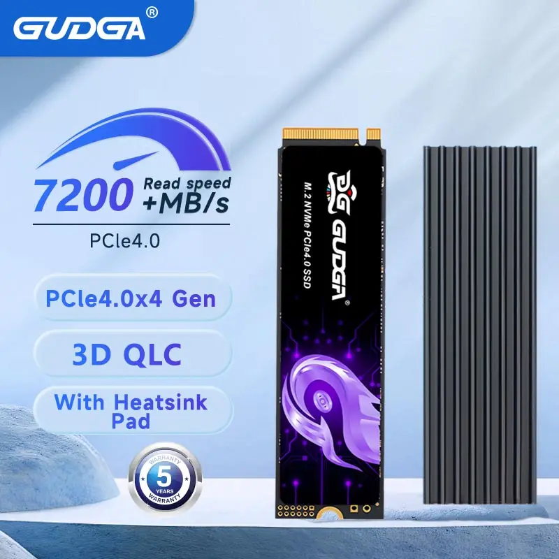 GUDGA SSD 7200MB/S NVMe M.2 2280 PCIe4.0x4 TLC Internal Solid State Drive 1TB 2TB 4TB For PS5 Laptop PC Desktop