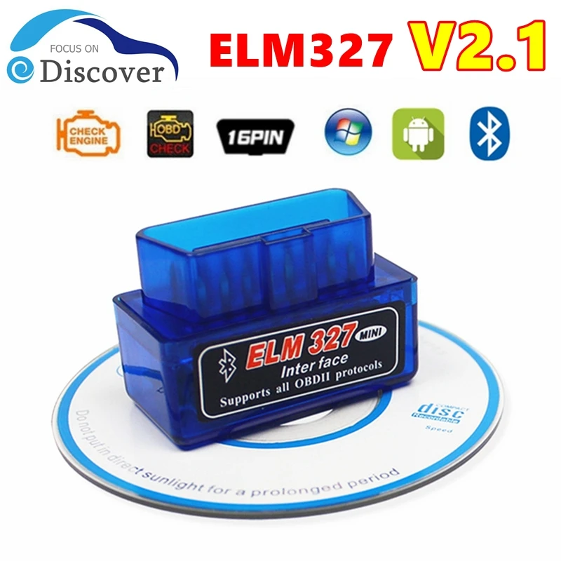 ElM327 V2.1 BT 자동차 진단 도구 코드 V2.1 블루투스 코드 리더 인터페이스, 안드로이드 iOS 윈도우 OBD 커넥터 